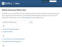 Tablet Screenshot of offices.depaul.edu